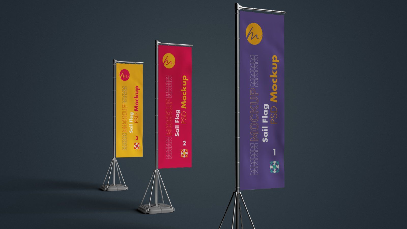 Sail Flag Banner PSD Mockup - 4 PSDs — image 2