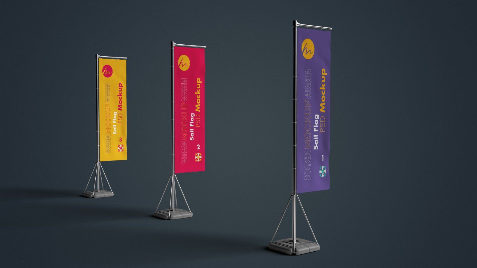 Sail Flag Banner PSD Mockup - 4 PSDs — image 4