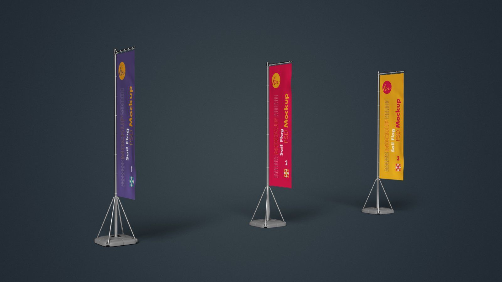 Sail Flag Banner PSD Mockup - 4 PSDs — image 5