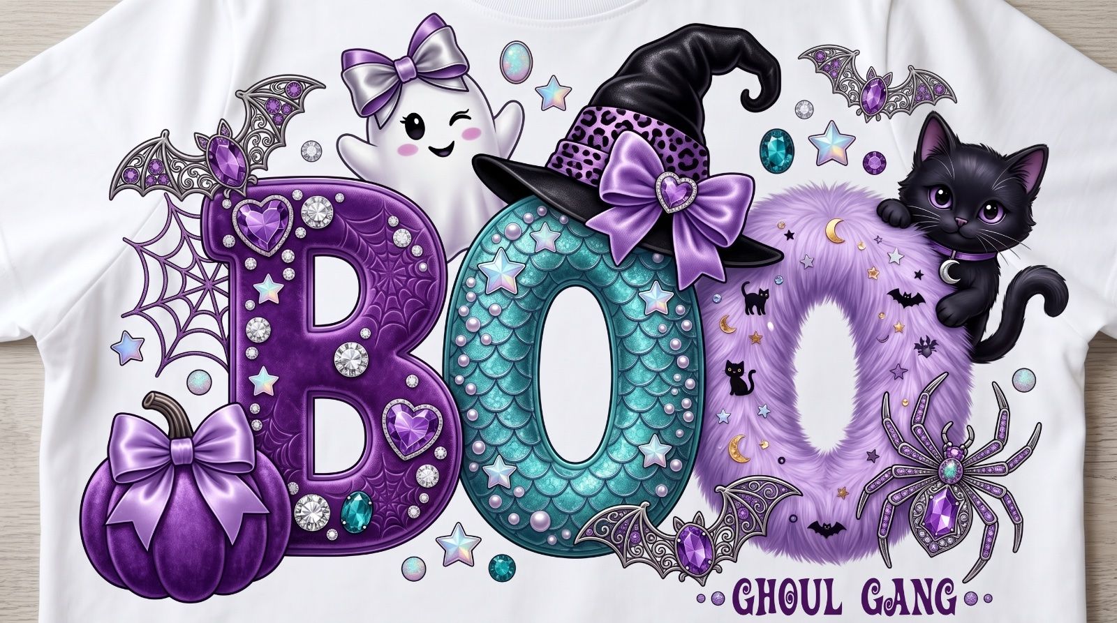 Purple BOO Halloween 3D, Cute and Feminine Ghost — image 2