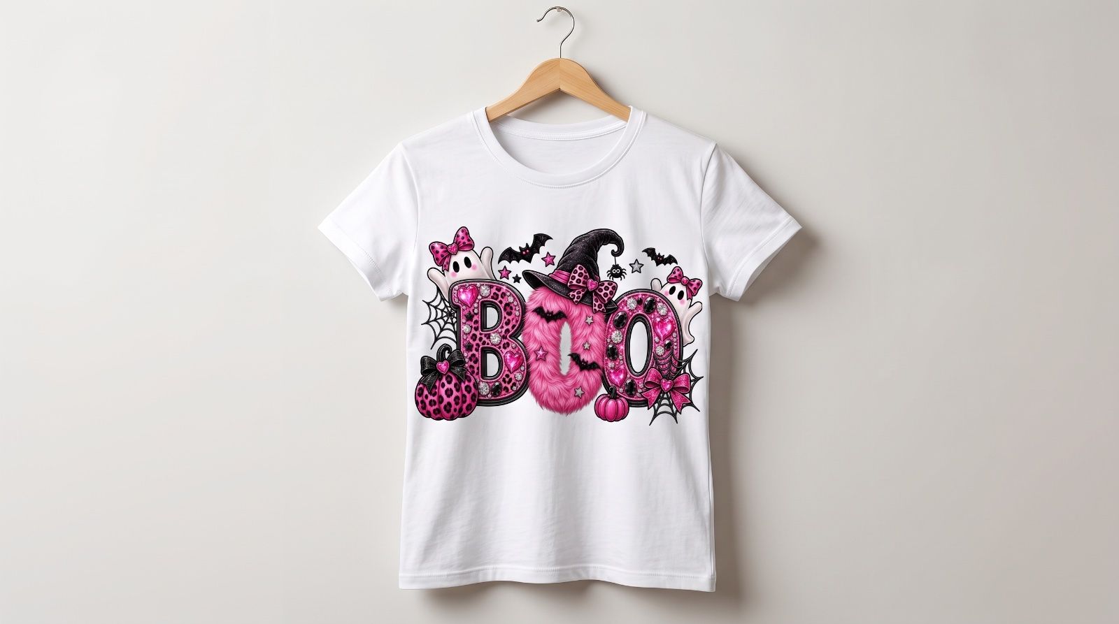 Pink BOO Halloween PNG, Cute Girly Ghost — image 3