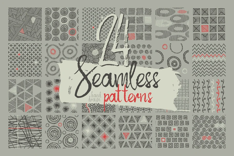 24 Hand Drawn Patterns