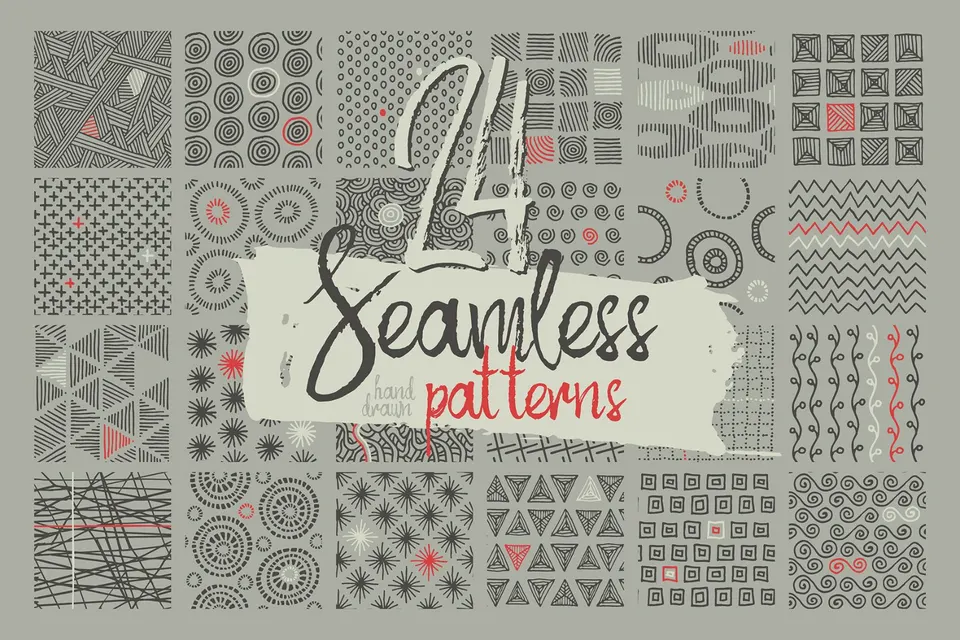 24 Hand Drawn Patterns