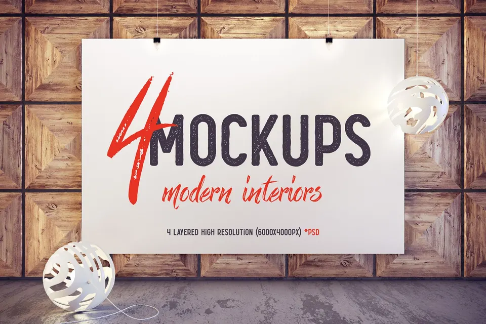 4 Mockups Modern Interiors