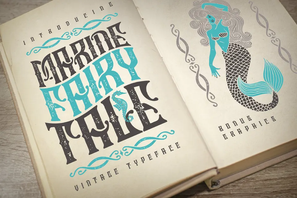 Marine Fairytale Font with Bonus Graphics