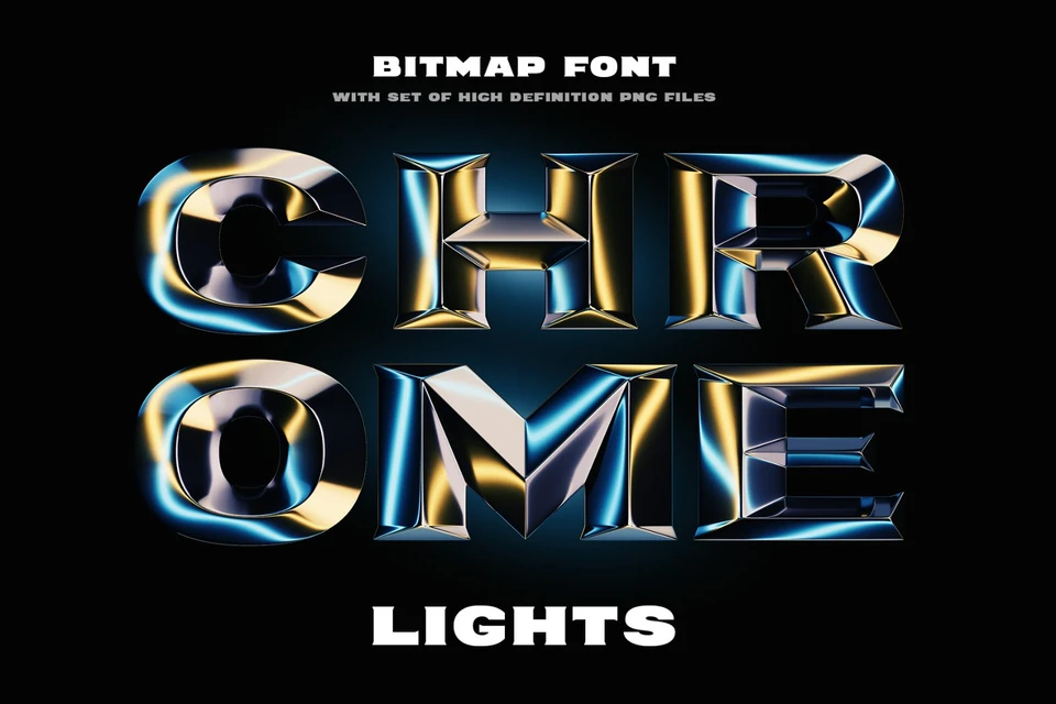 Chrome Lights - Bitmap Color Font