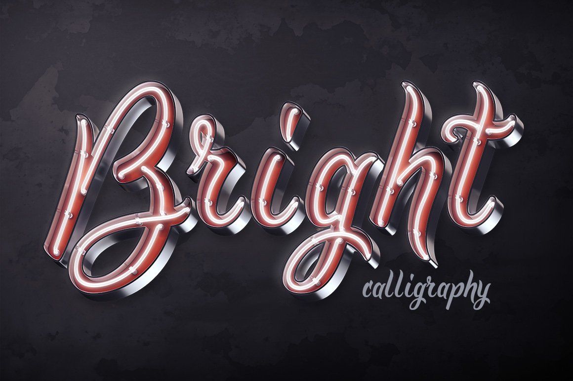 Bright calligraphy PSD Font — image 1