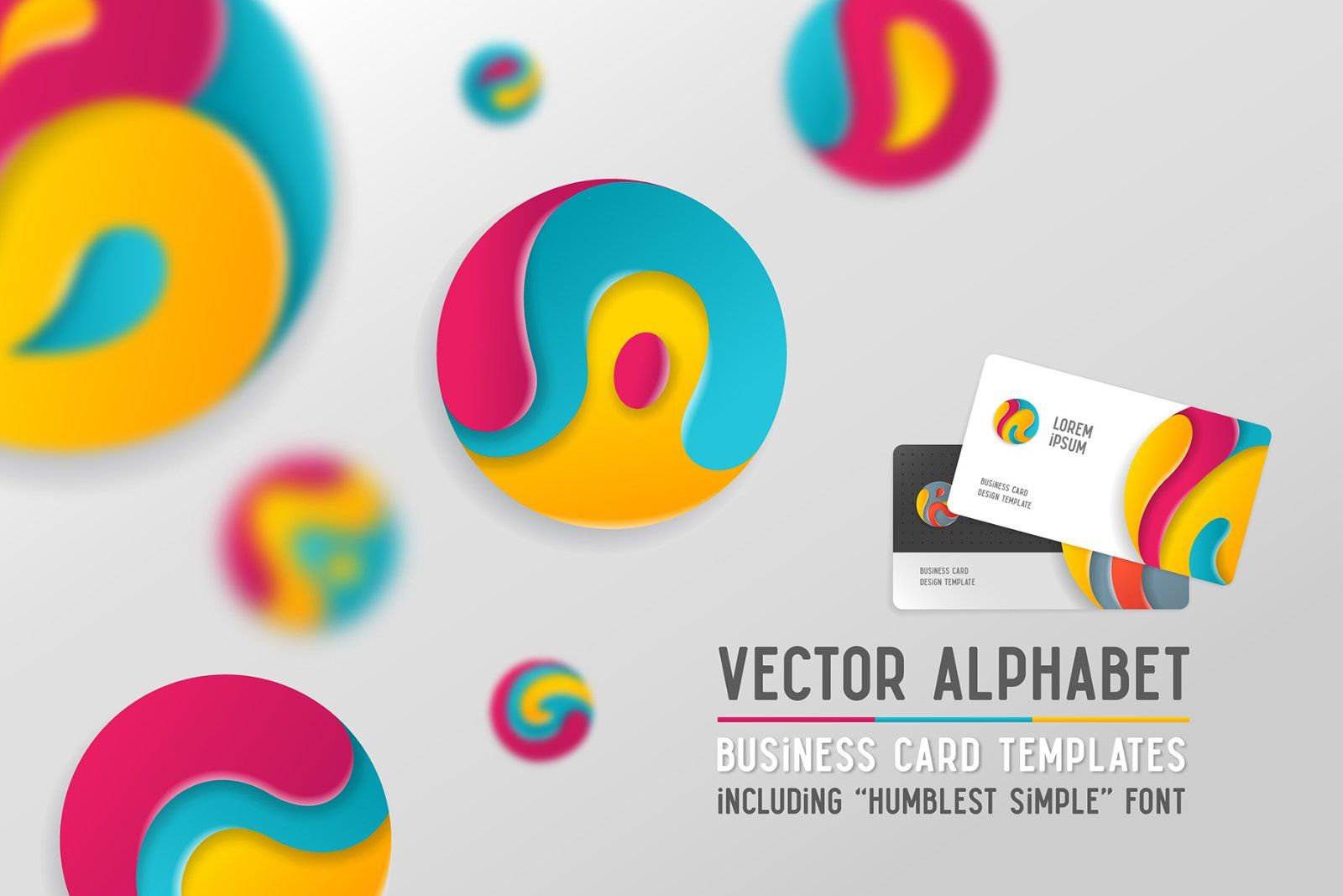 Round alphabet and Business cards — image 1