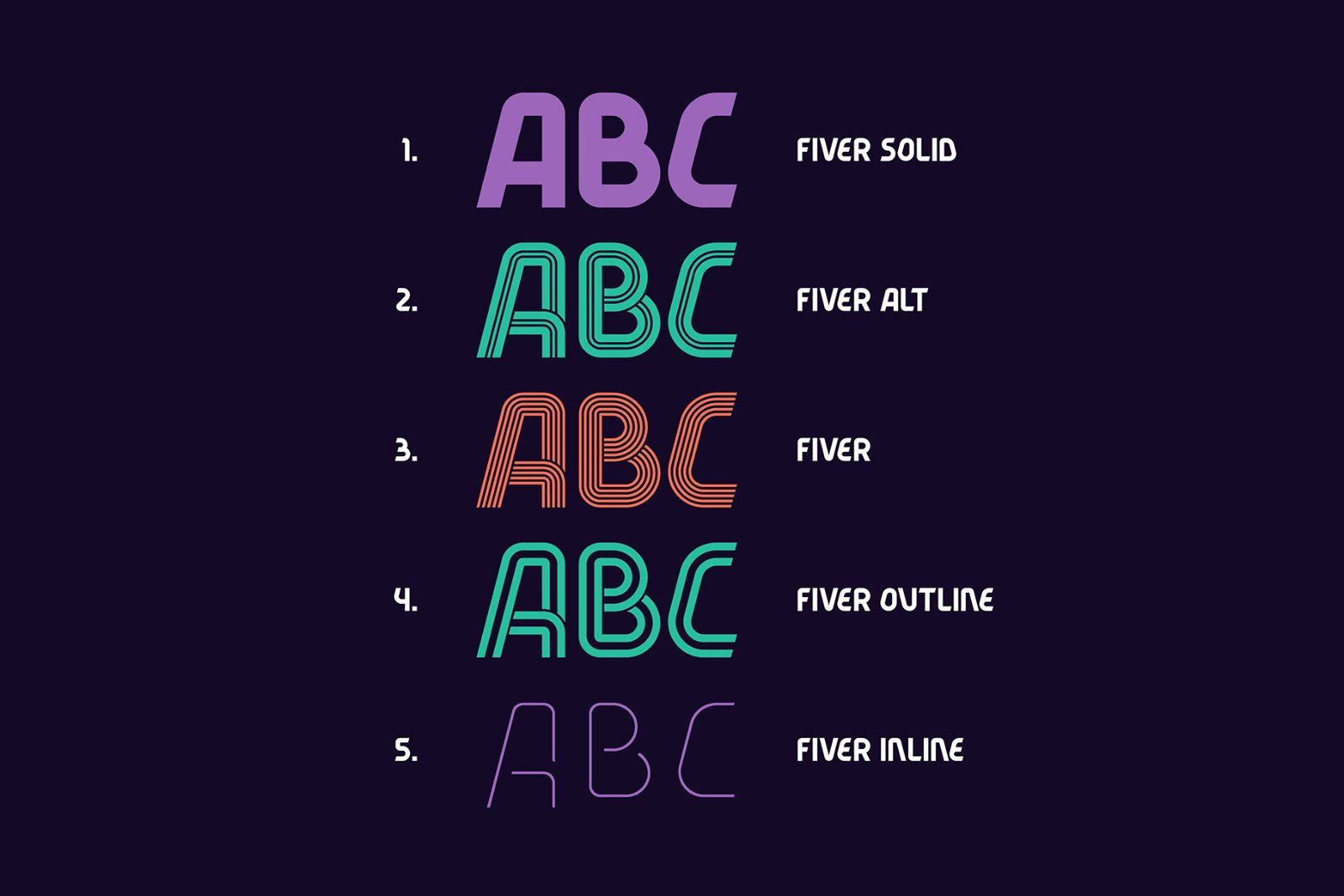 Fiver 5 fonts family — image 2