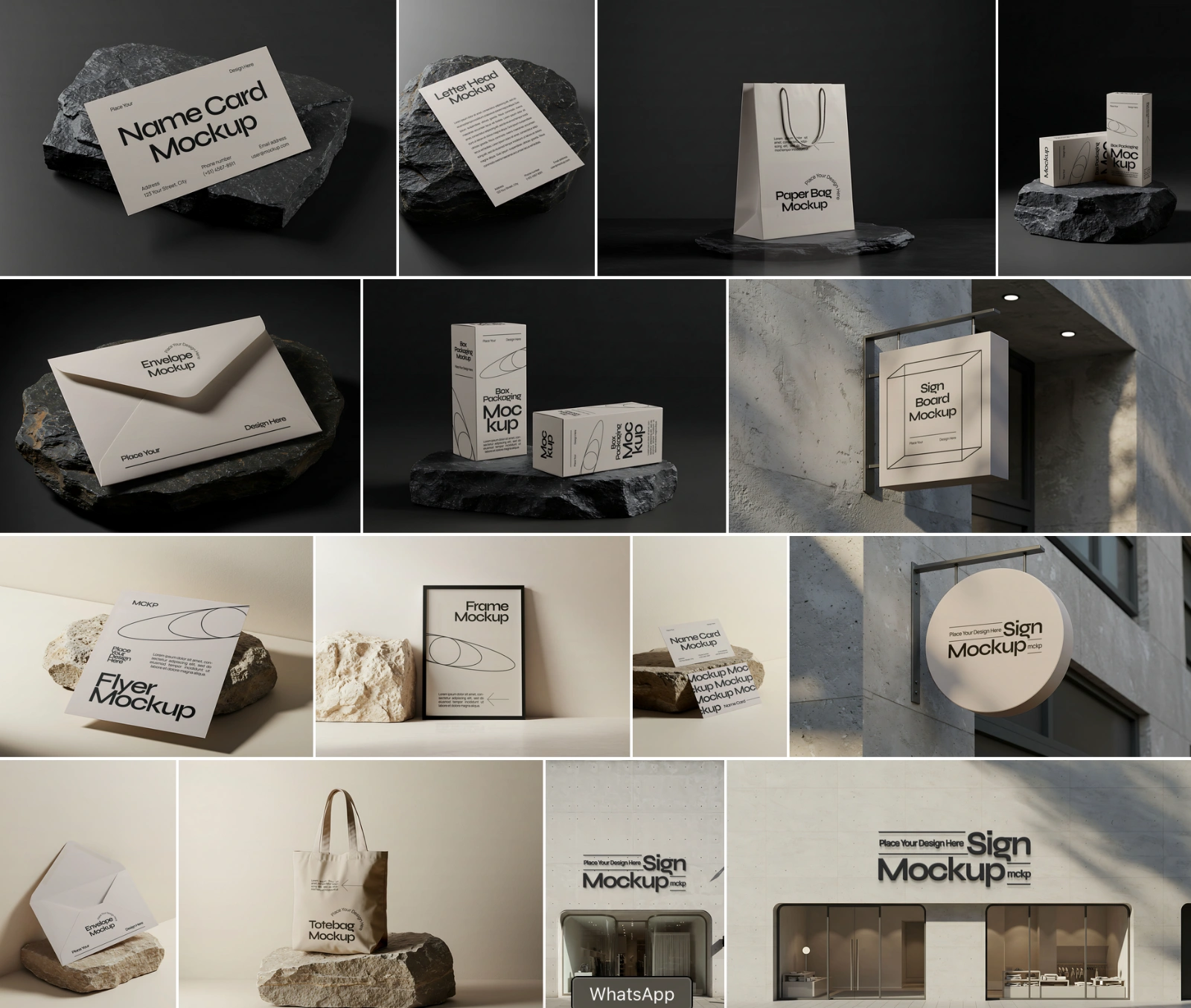 Premium Stone Branding Mockup Bundle — image 2