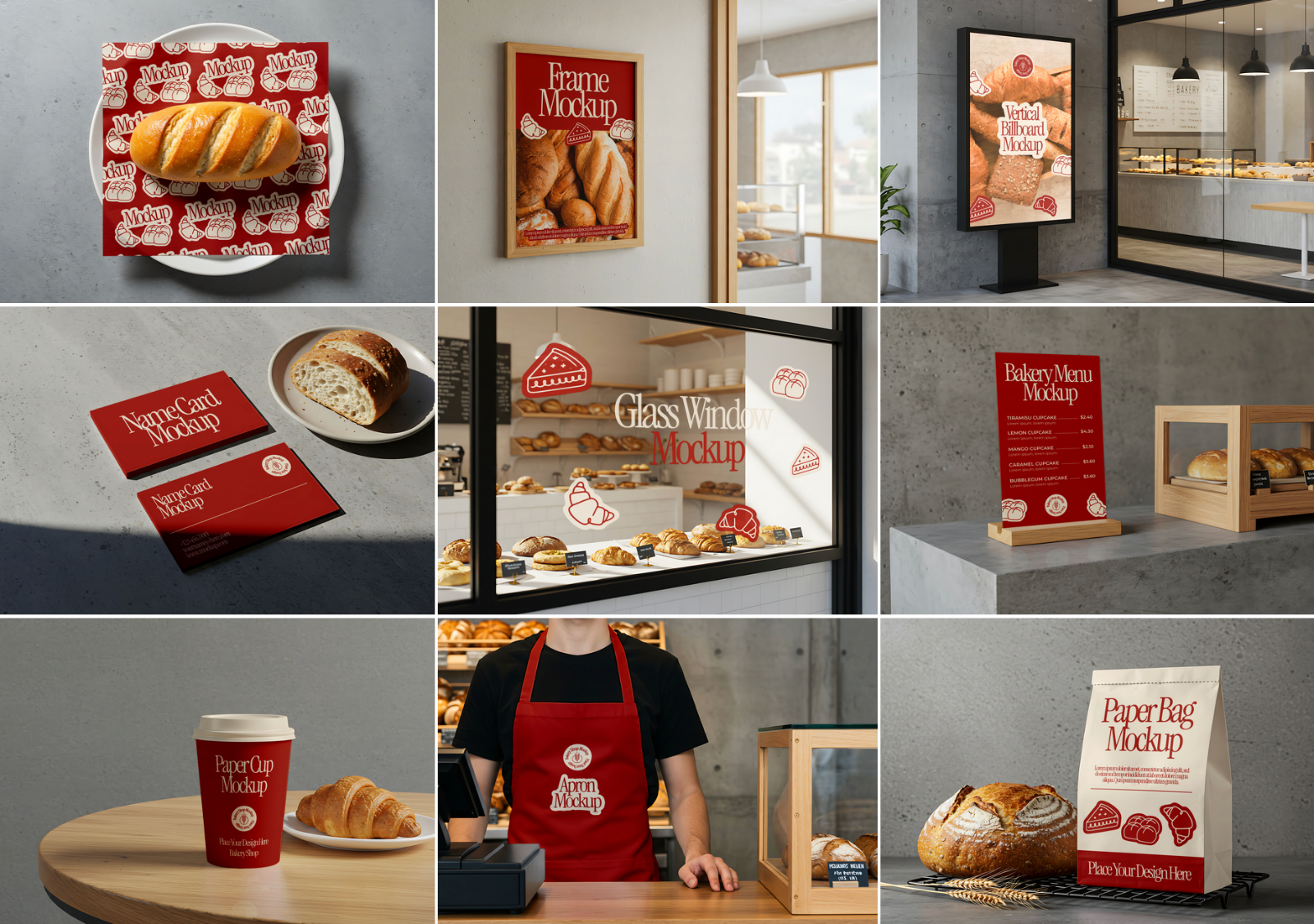 15 Premium Bread and coffee Store Mockup Collection