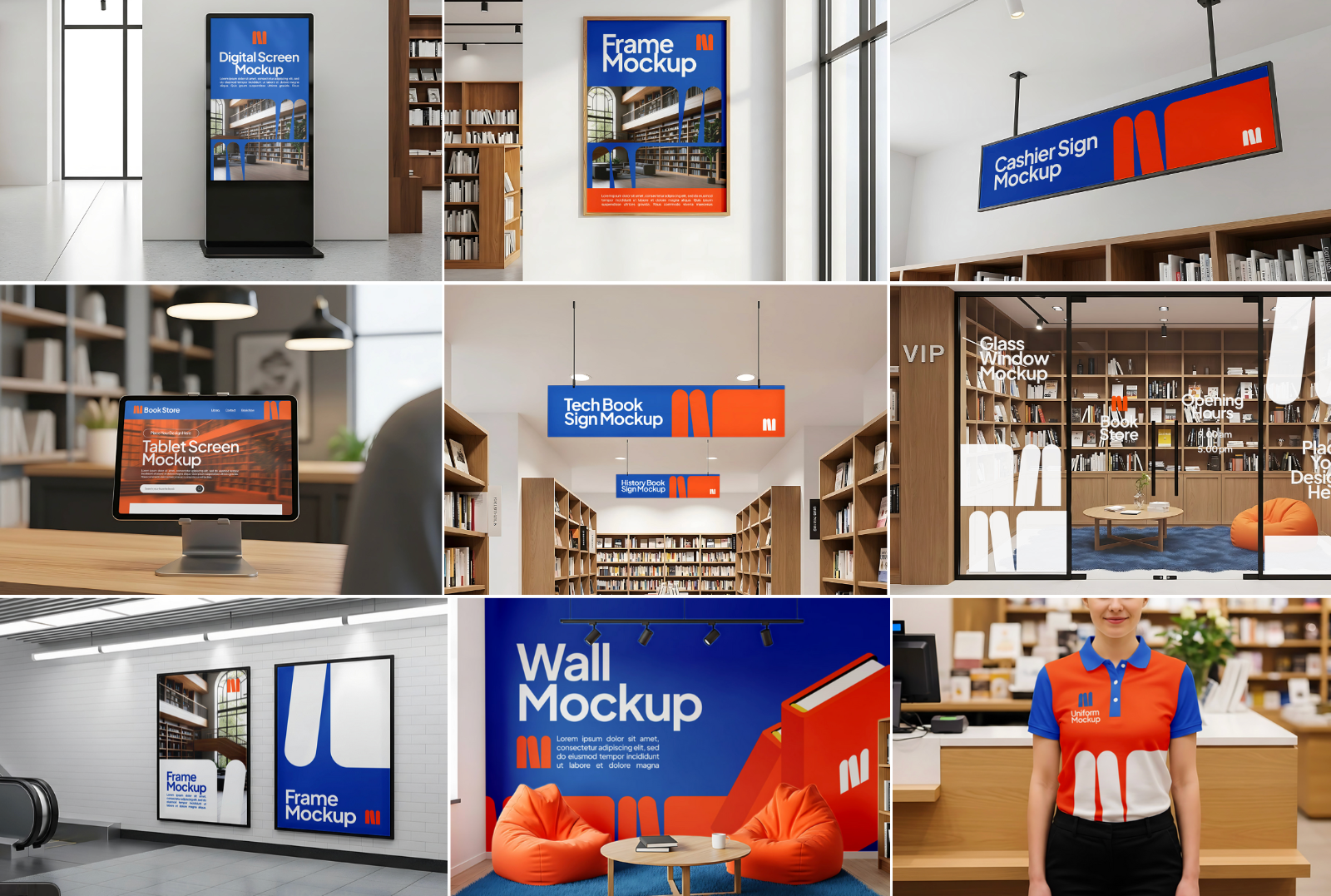 15 Premium Book Store Mockup Bundle