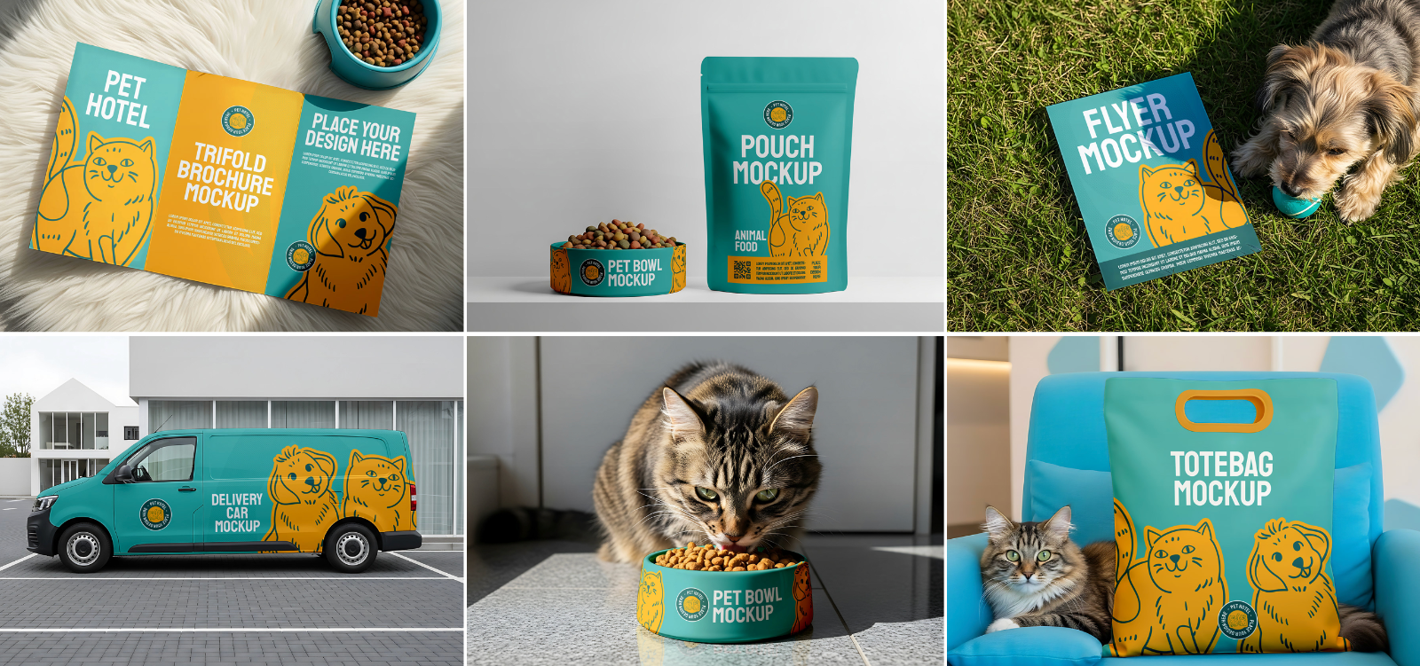 Pet Hotel Frame Mockup – Realistic PSD Template for Wall Art & Branding