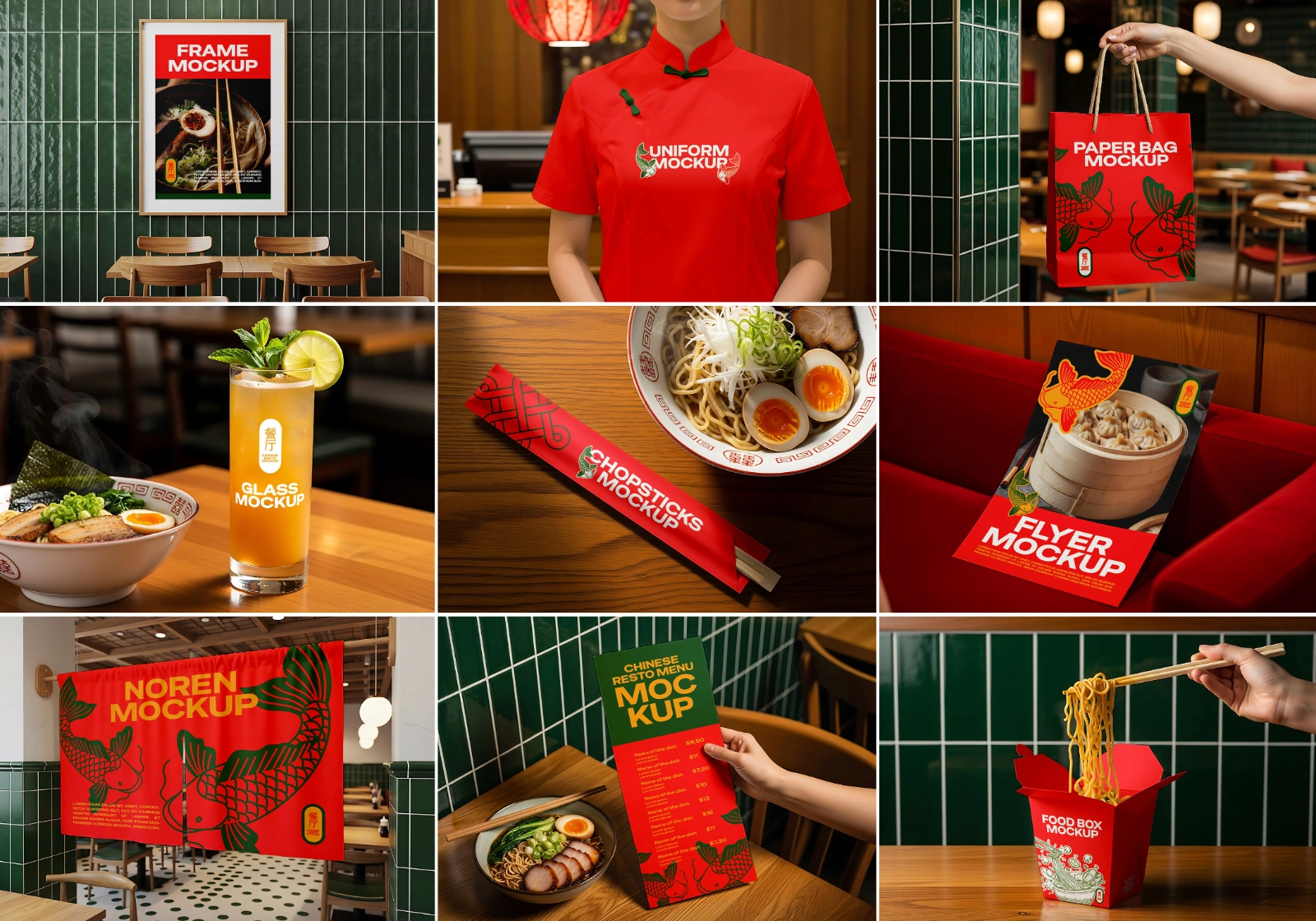 Chinese Restaurant Mockup Bundle – 15 PSD Templates for Food & Branding Design" — image 2
