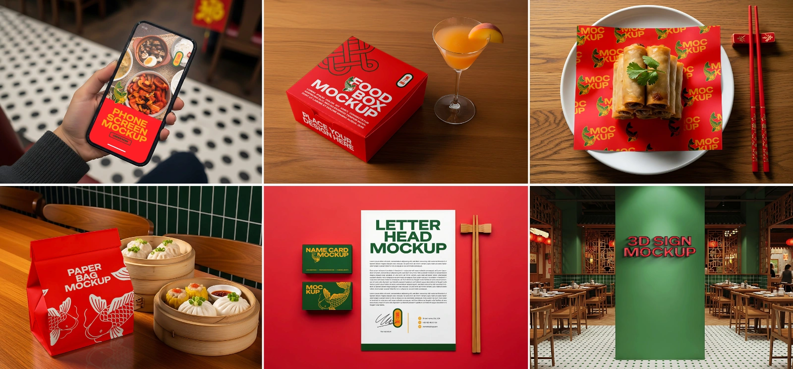 Chinese Restaurant Mockup Bundle – 15 PSD Templates for Food & Branding Design" — image 3
