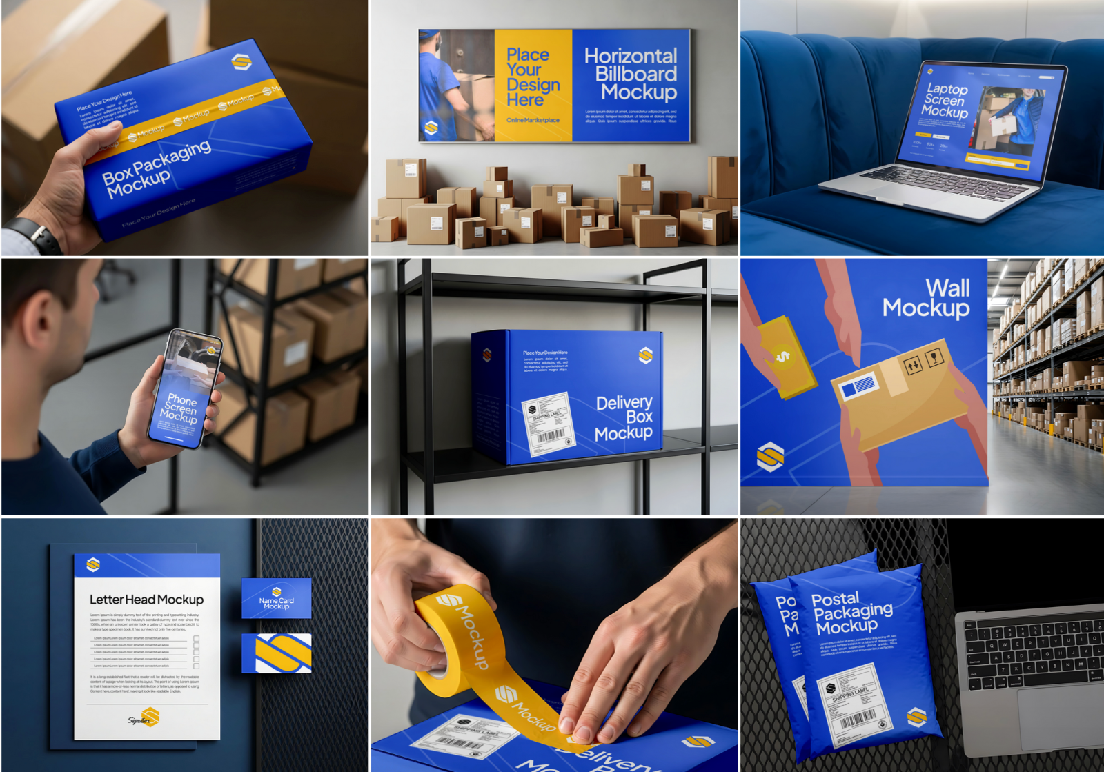 Online Store Mockup Bundle – 15 PSD Templates for E-Commerce & Delivery Branding