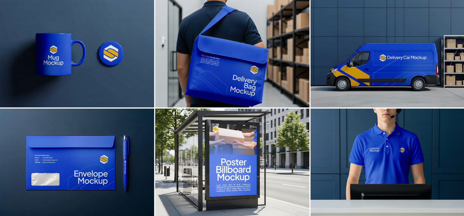 Online Store Mockup Bundle – 15 PSD Templates for E-Commerce & Delivery Branding