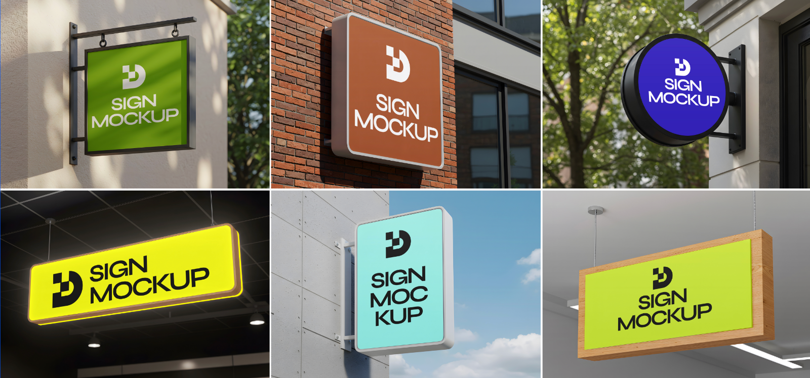 Signage Box Mockup Bundle – 20 PSD Templates for Storefront & Outdoor Branding