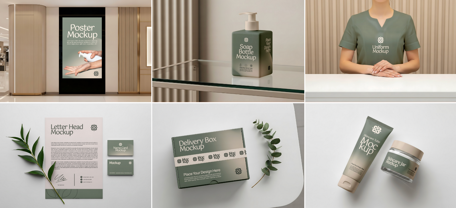 Premium Beauty Store Mockup Bundle – 15 PSD Templates for Cosmetic Branding & Skincare Packaging Des