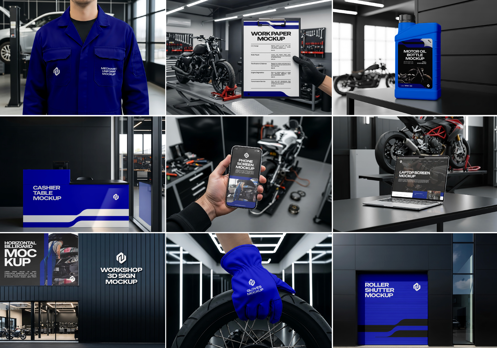 15 Repair Shop Mockup Bundle Mechanic Branding Kit Workshop