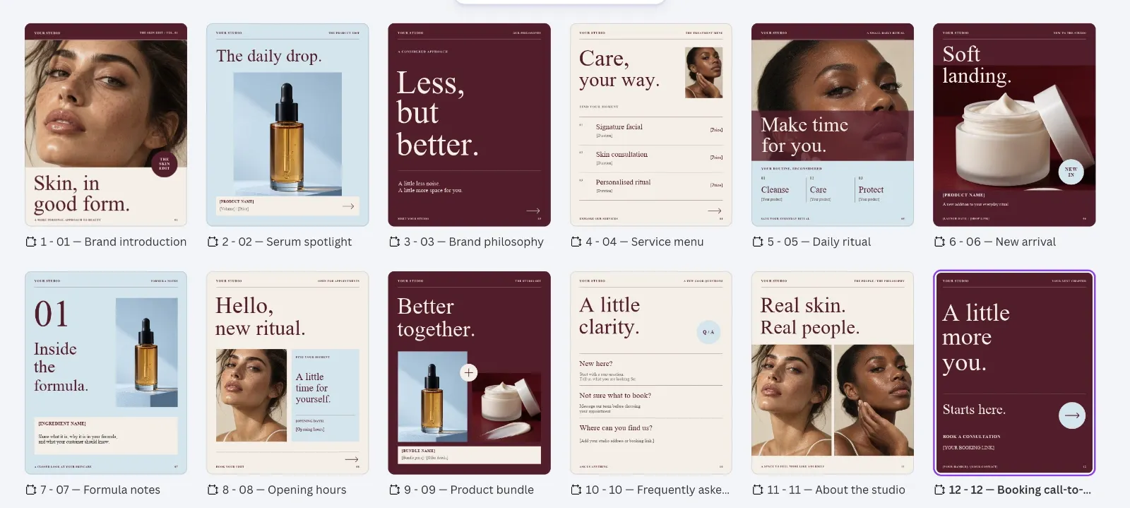 Minimalist Skincare Instagram Templates | 26 Posts & Stories Bundle (Digital Download) — image 7