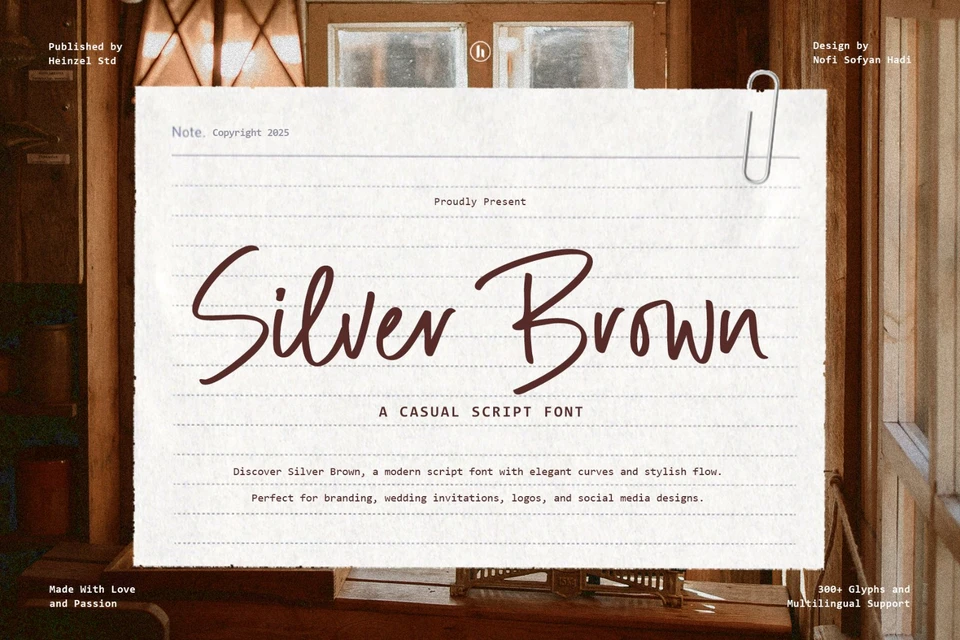 Silver Brown Modern Script Font
