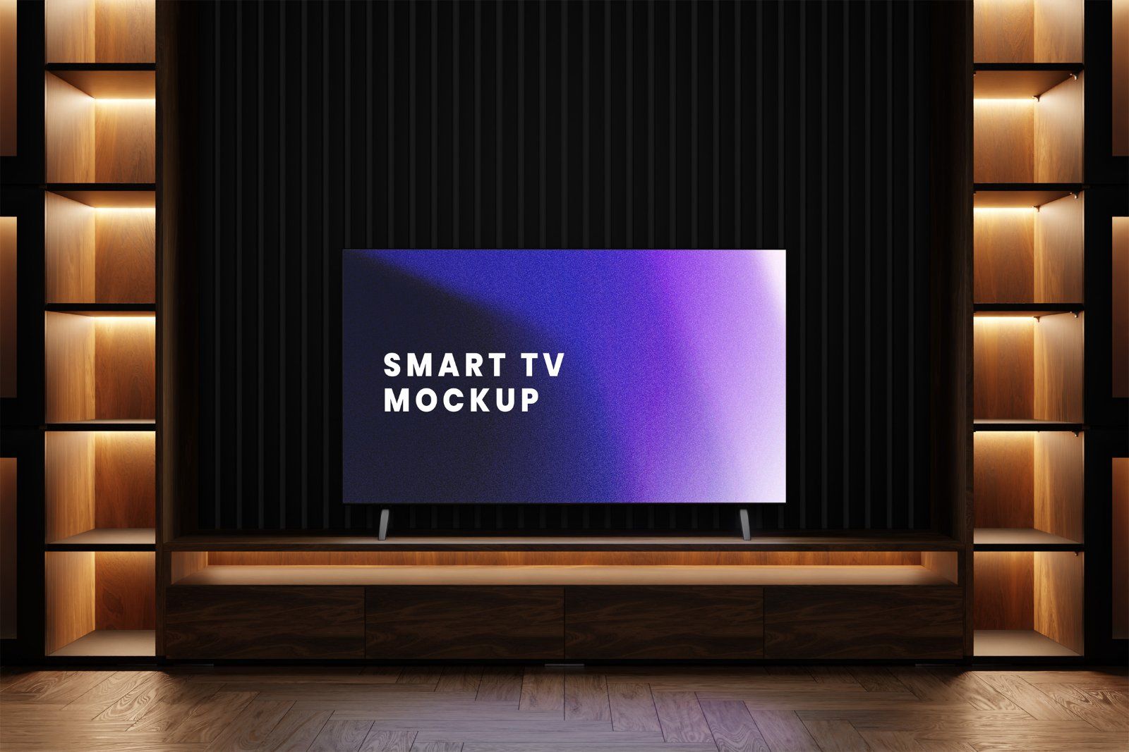 Smart TV Mockup On Cabinet — image 1
