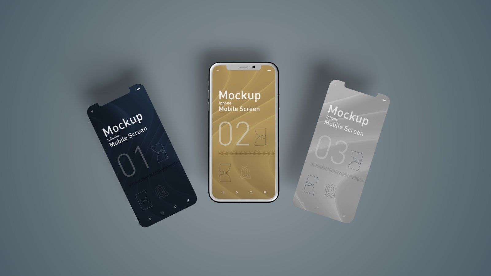 Mobile Display Mockup – Smartphone Screen Mockup Bundle, 5 PSDs