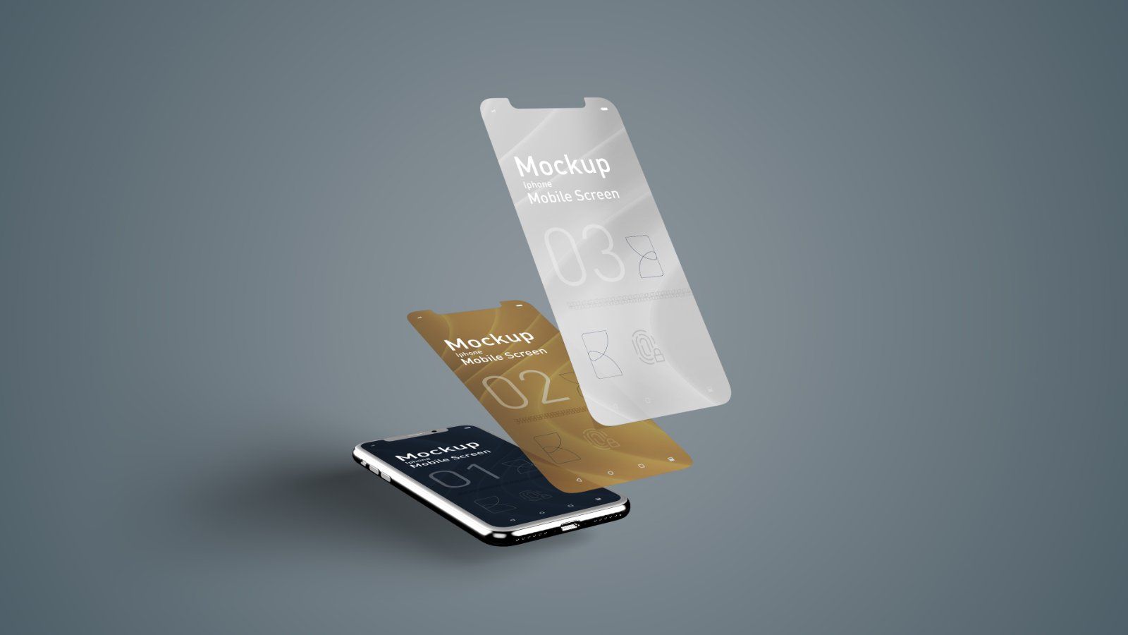 Mobile Display Mockup – Smartphone Screen Mockup Bundle, 5 PSDs