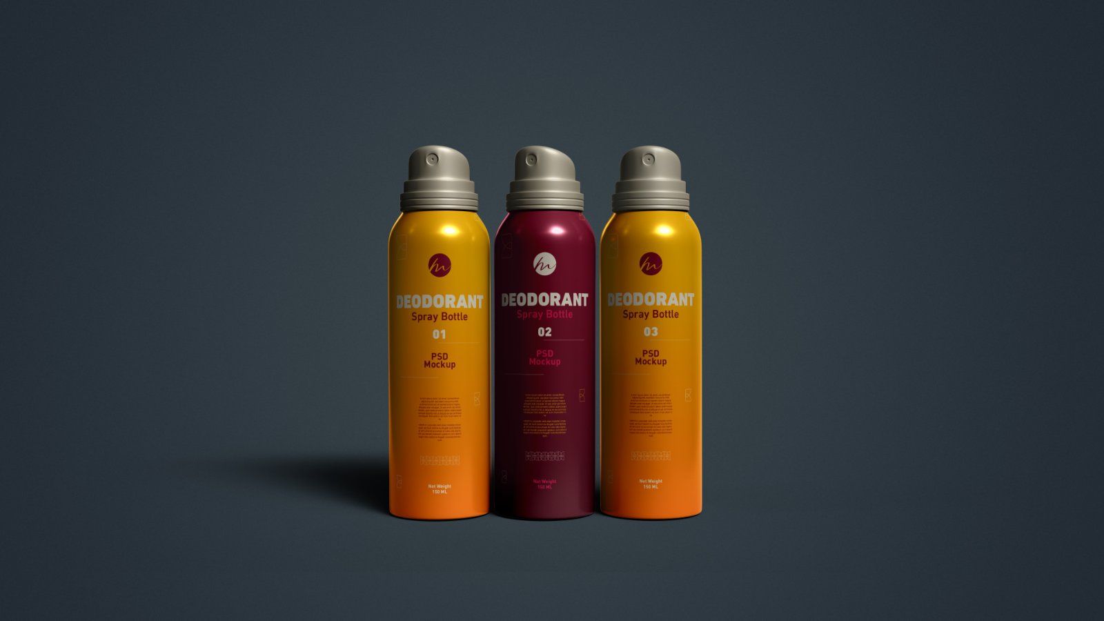 Deodorant Body Spray Can PSD Mockup - 4 PSDs — image 3