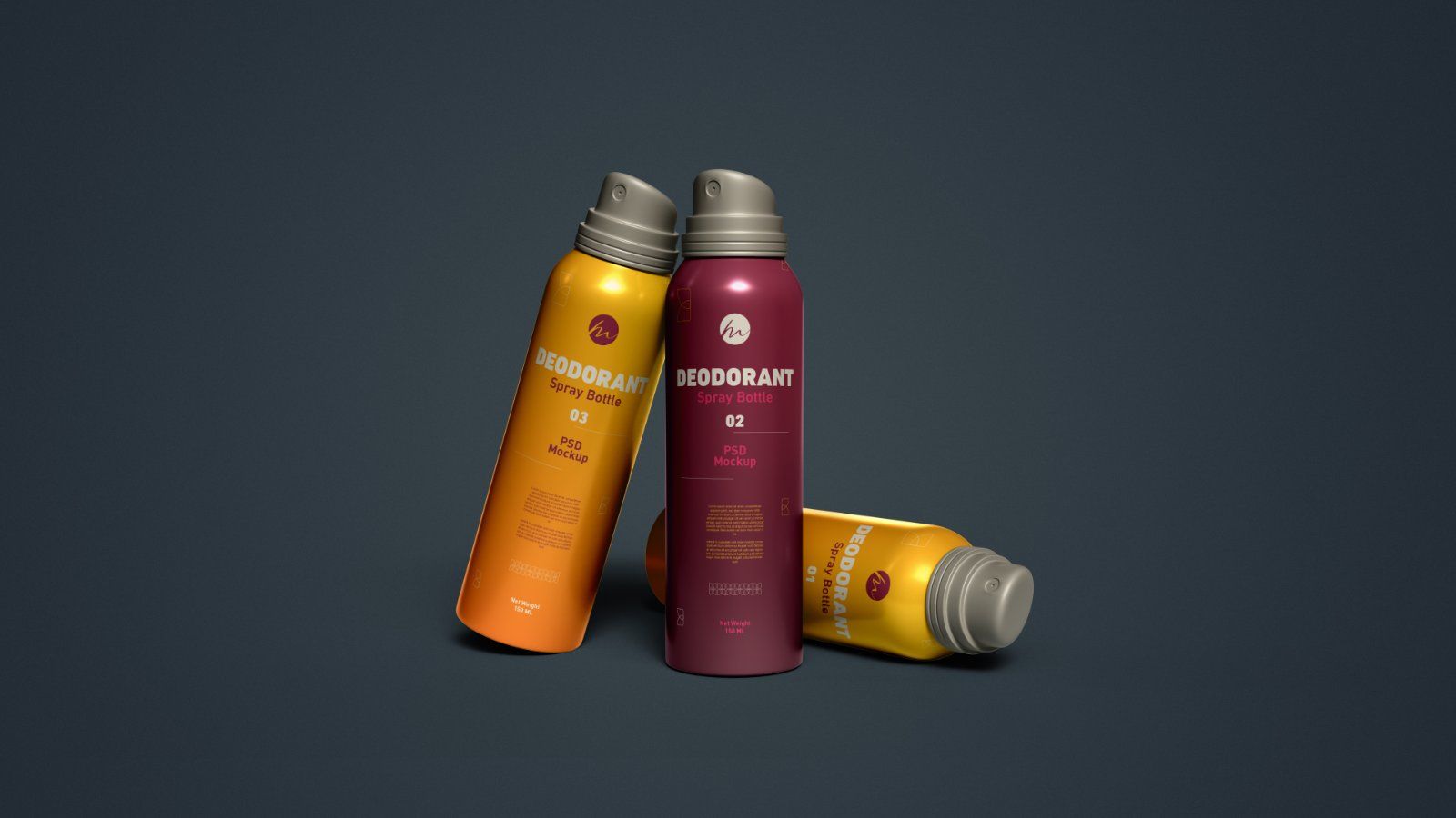 Deodorant Body Spray Can PSD Mockup - 4 PSDs — image 4