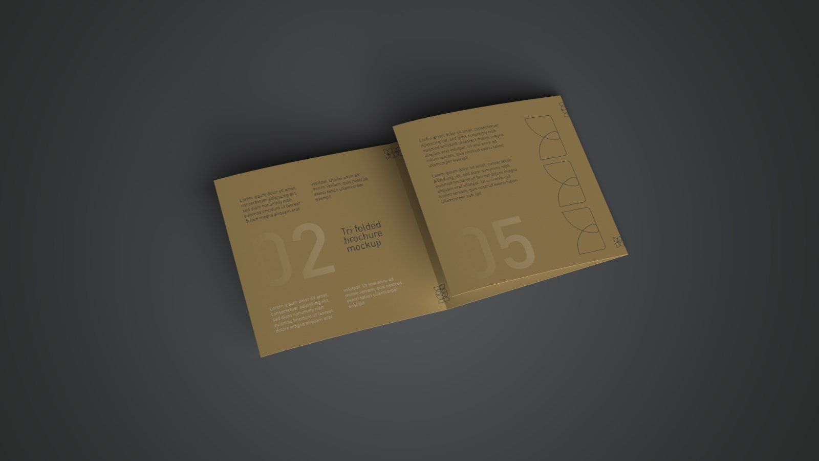 Square Tri Fold Brochure PSD Mockup - 5 PSD Files
