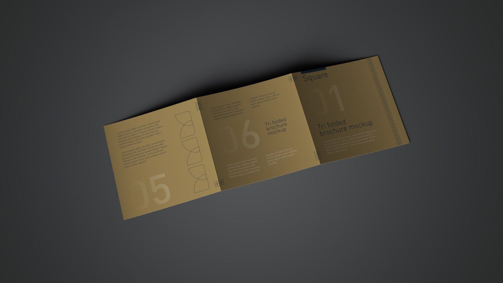 Square Tri Fold Brochure Mockup - 5 PSD Files Bundle