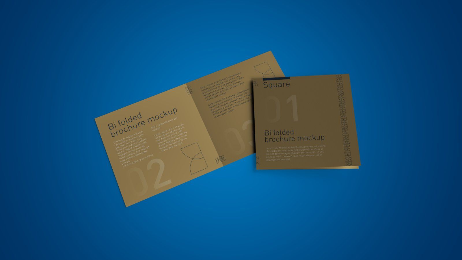 Square Bi-Fold Brochure PSD Mockup – 5 PSD Files, Folded Flyer & Print Branding Mockup