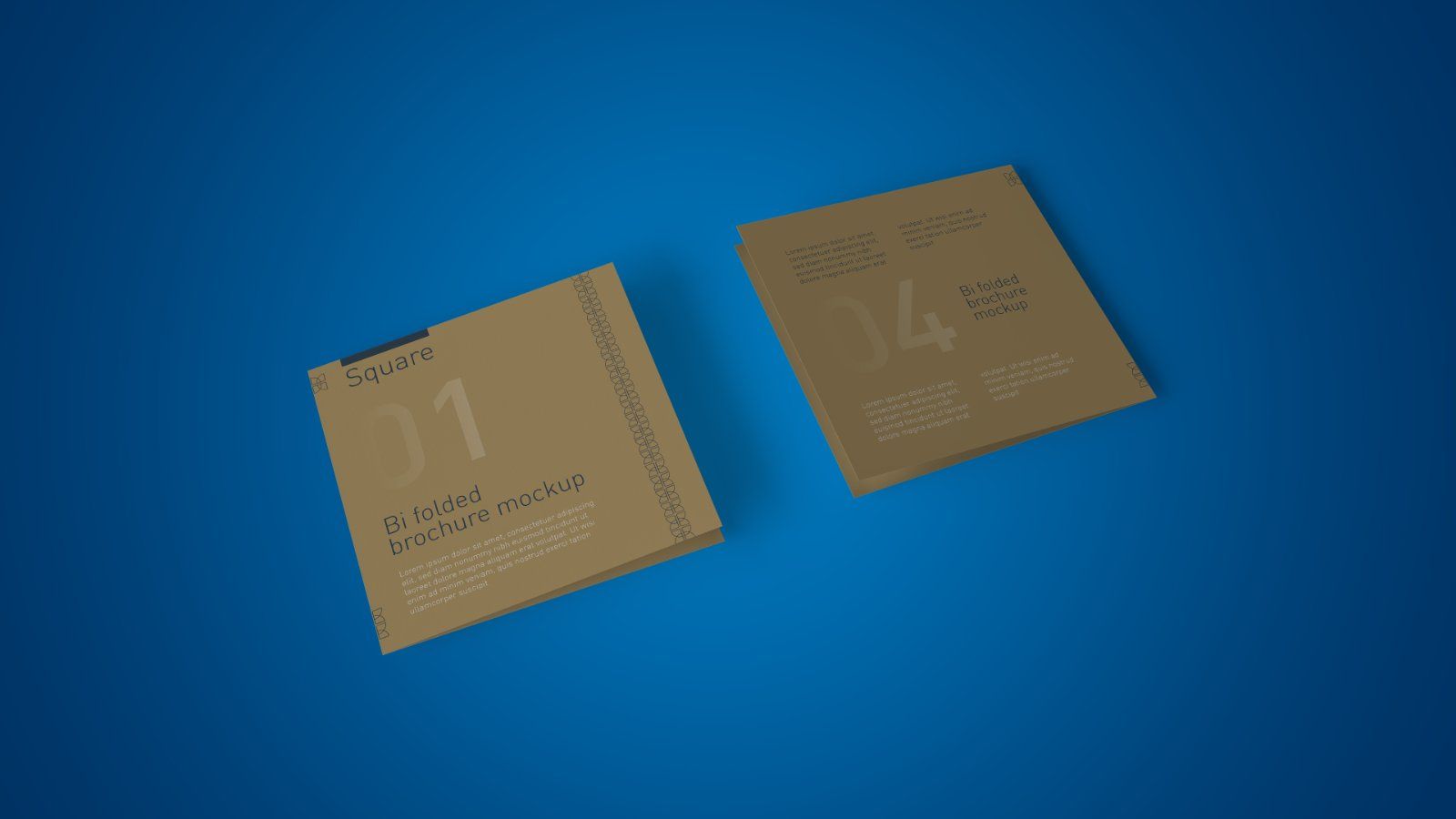 Square Bi-Fold Brochure Mockup – 5 PSD Files, Folded Flyer & Print Branding Mockup