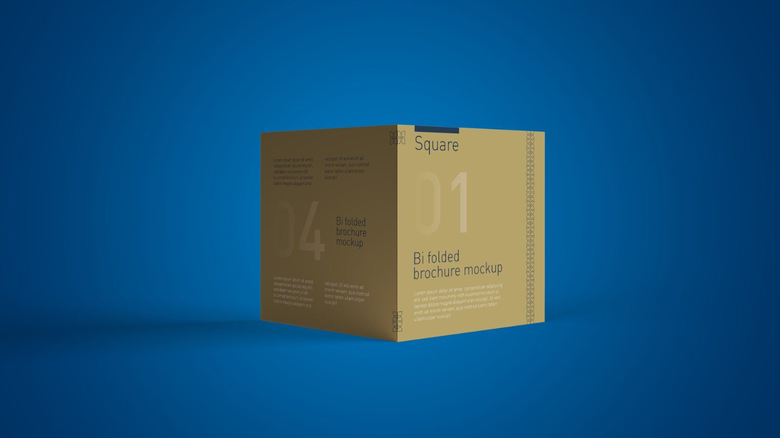 Square Bi-Fold Brochure PSD Mockup – 5 PSD Files, Folded Flyer & Print Branding Mockup