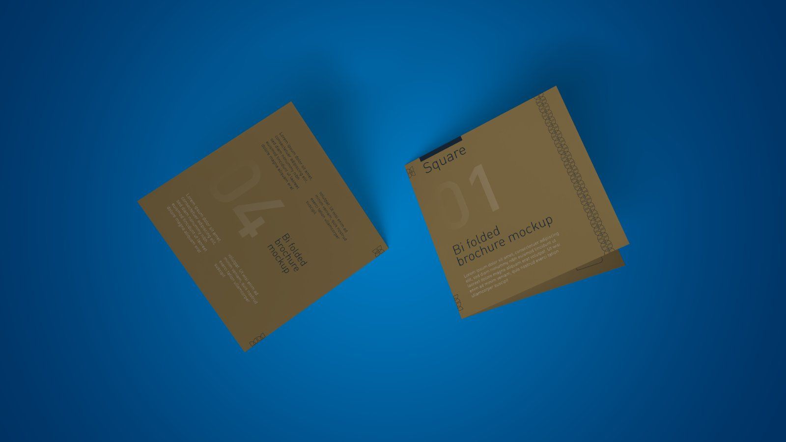 Square Bi-Fold Brochure PSD Mockup – 5 PSD Files, Folded Flyer & Print Branding Mockup