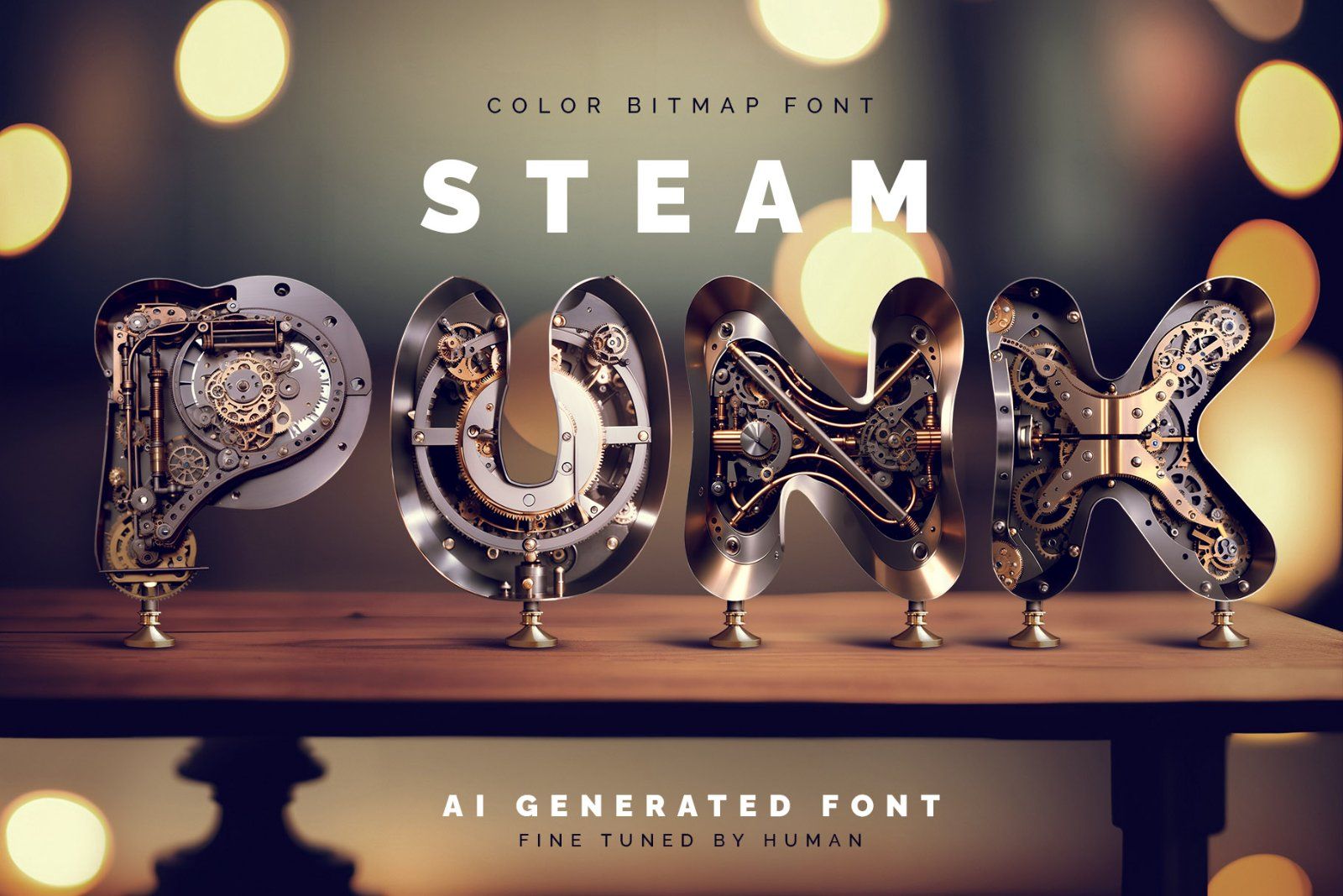 SteampunkAi - Color Bitmap Font — image 1