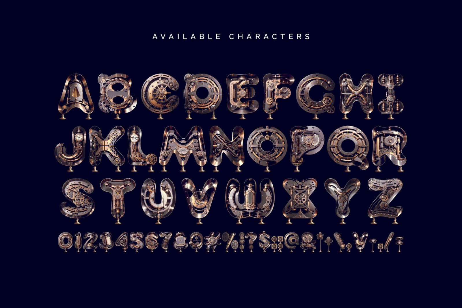 SteampunkAi - Color Bitmap Font — image 4