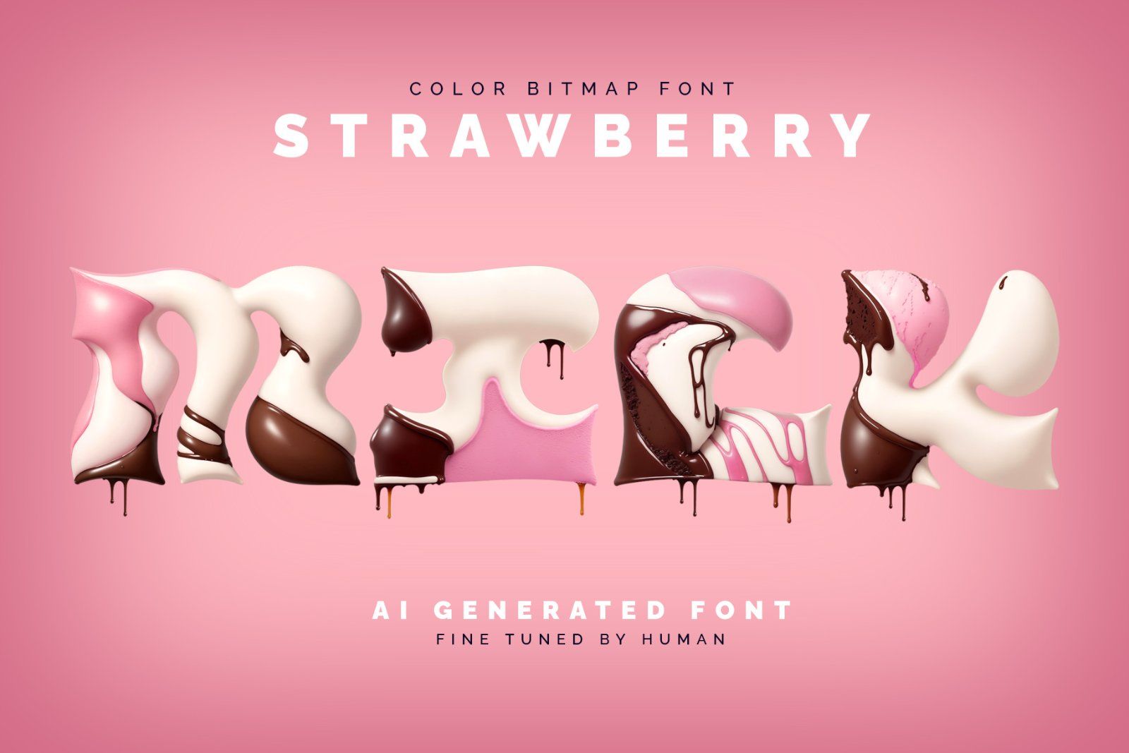 Strawberry Milk - Color Bitmap Font — image 1