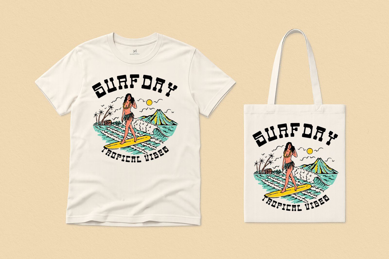 SURF — Tropical Surfing Vintage Illustration — image 4