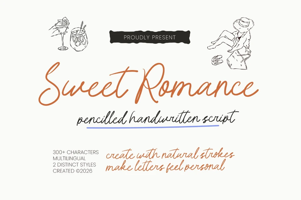 Sweet Romance Pencilled Script