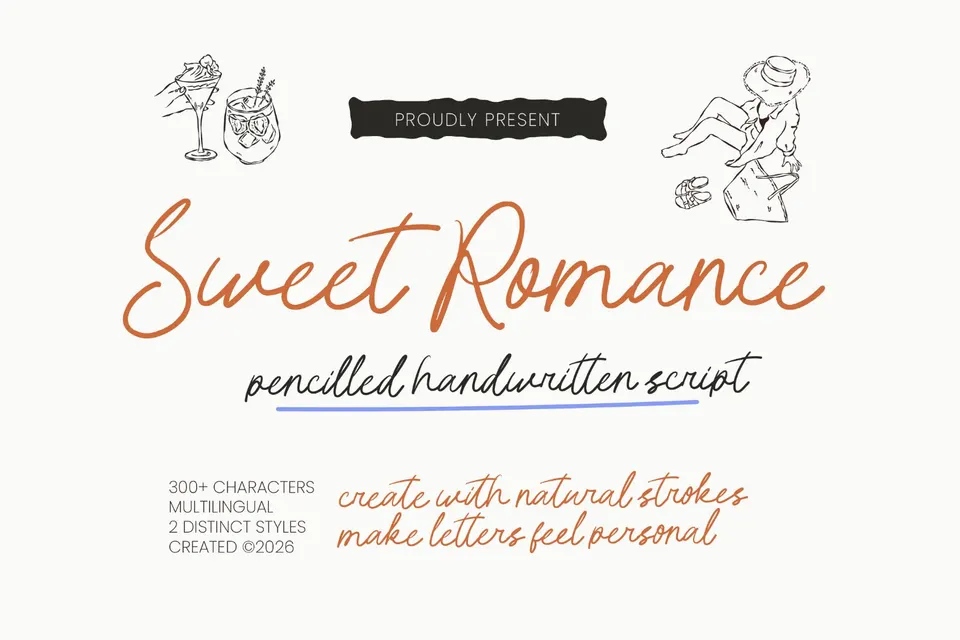 Sweet Romance Pencilled Script