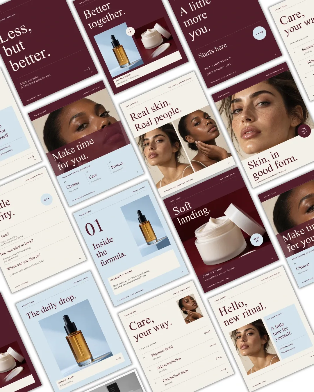 Minimalist Skincare Instagram Templates | 26 Posts & Stories Bundle (Digital Download) — image 2