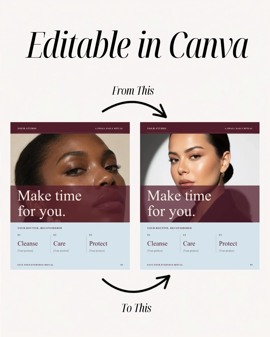 Minimalist Skincare Instagram Templates | 26 Posts & Stories Bundle (Digital Download) — image 3