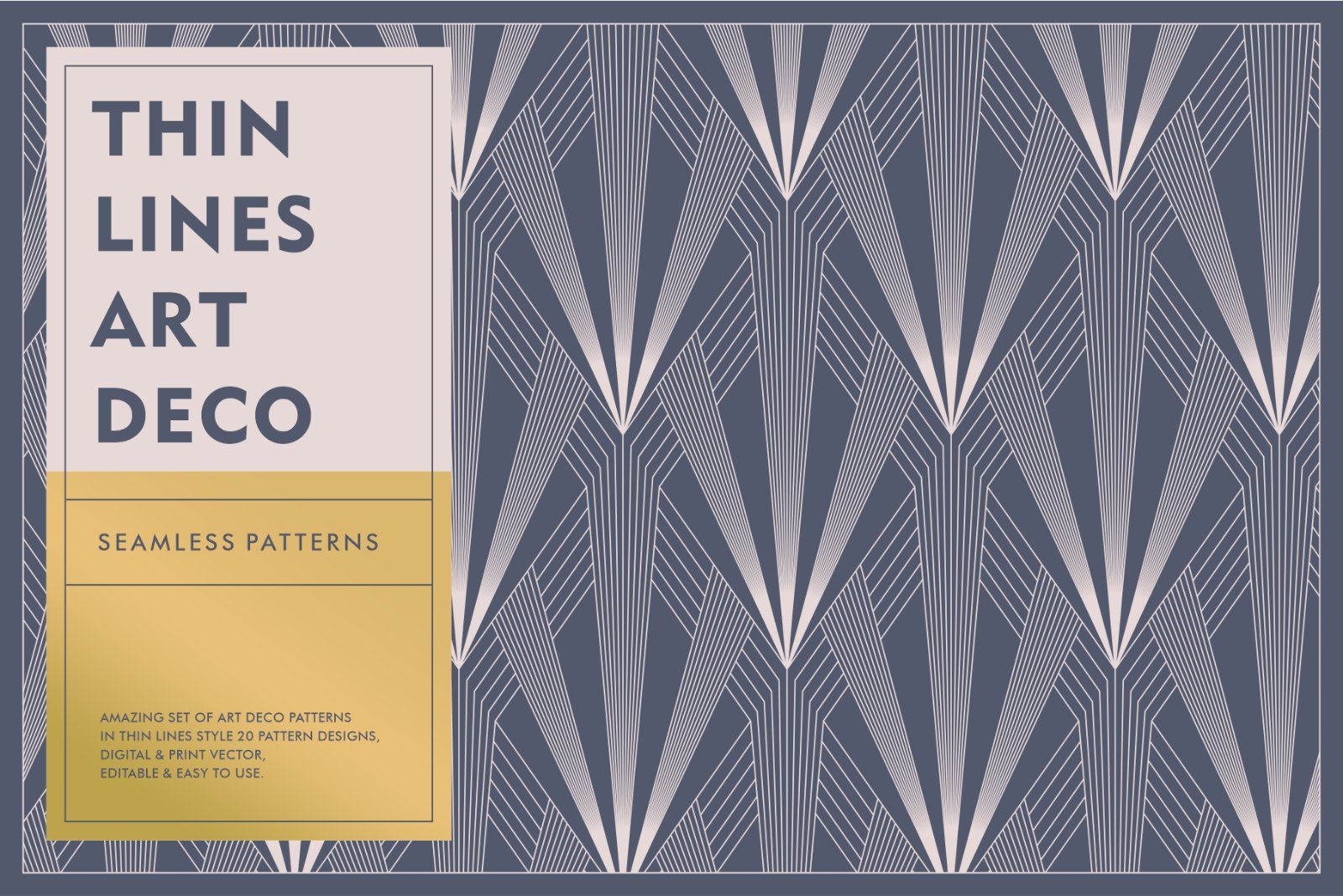 Thin Lines Art Deco Seamless Patterns — image 1