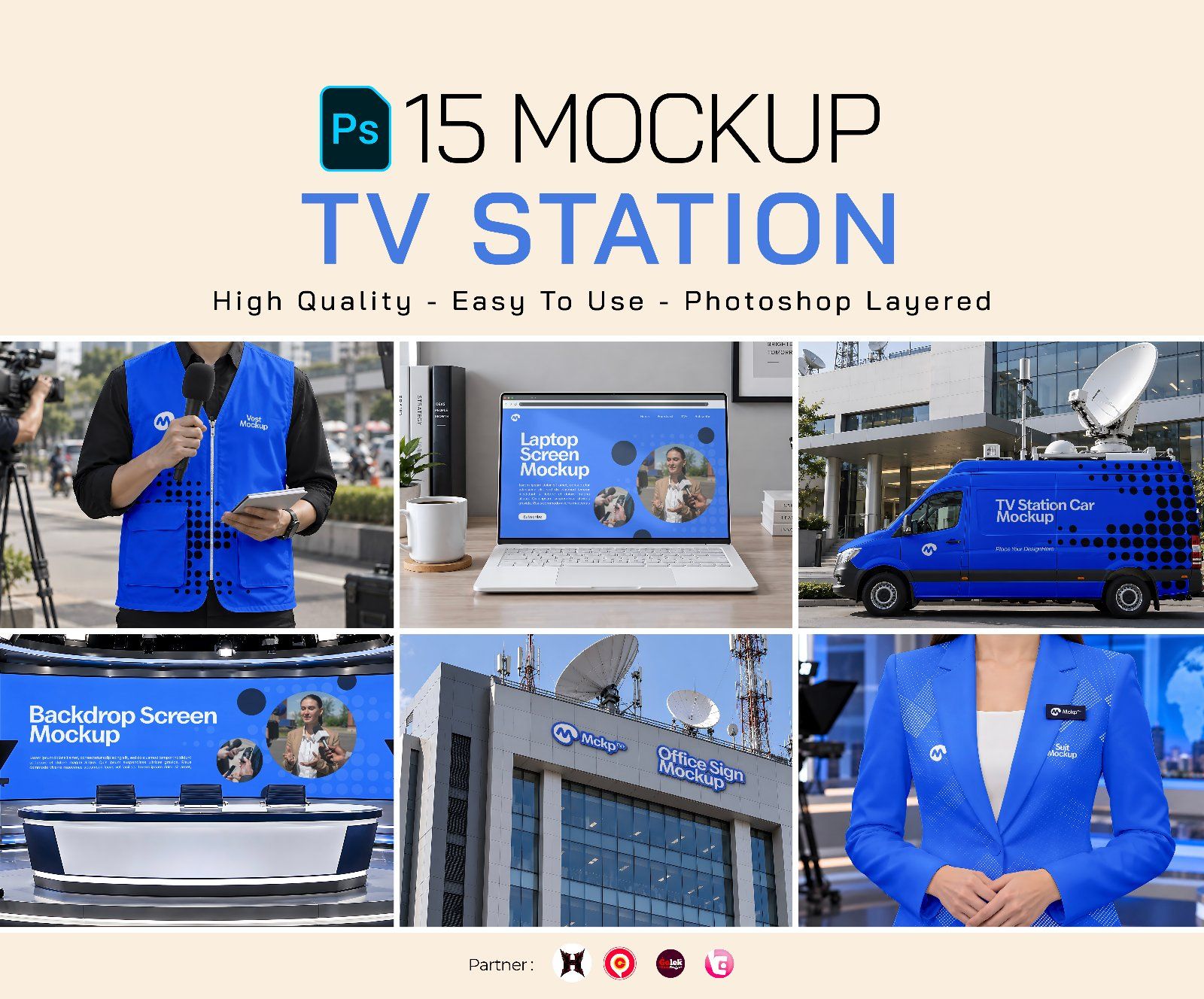 TV Station Mockup Bundle - Complete Broadcasting & Media Brand Identity PSD — image 1