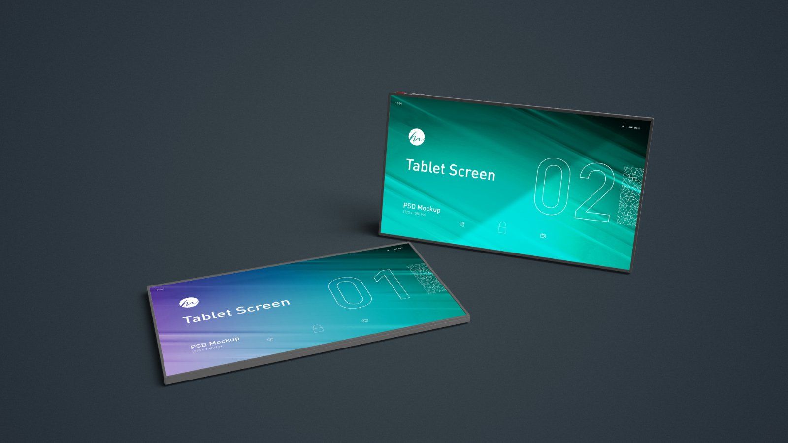 Tablet Screen Mockups - 5 PSDs