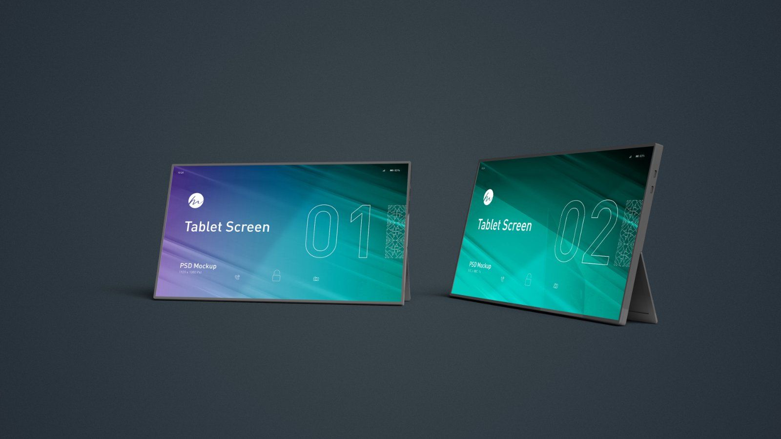 Tablet Screen Mockups - 5 PSDs