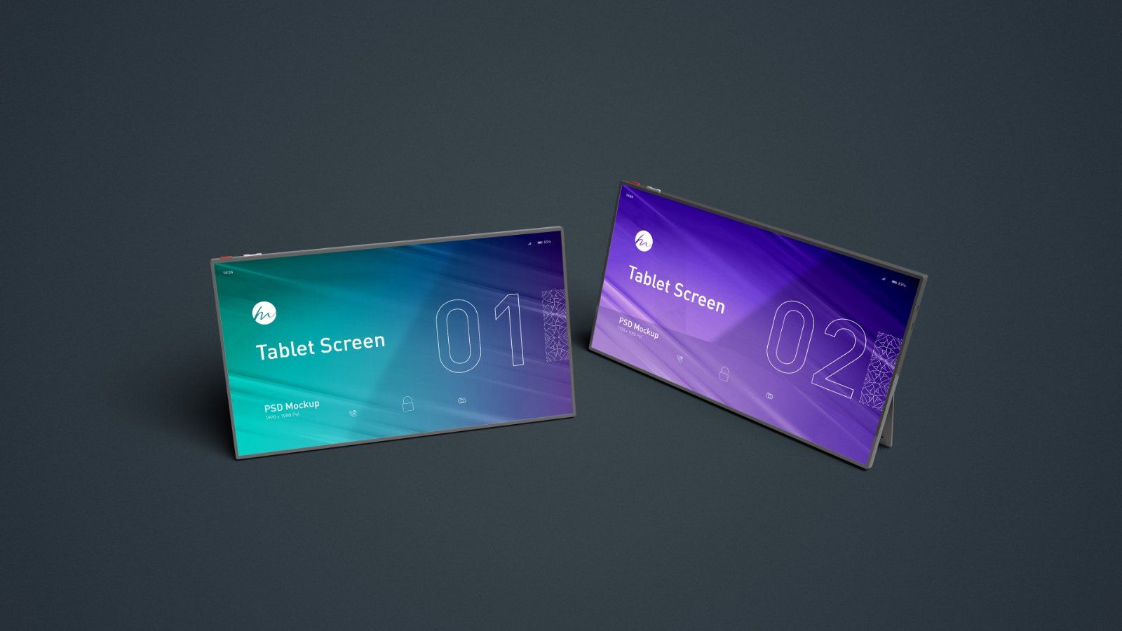 Tablet Screen Mockups - 5 PSDs